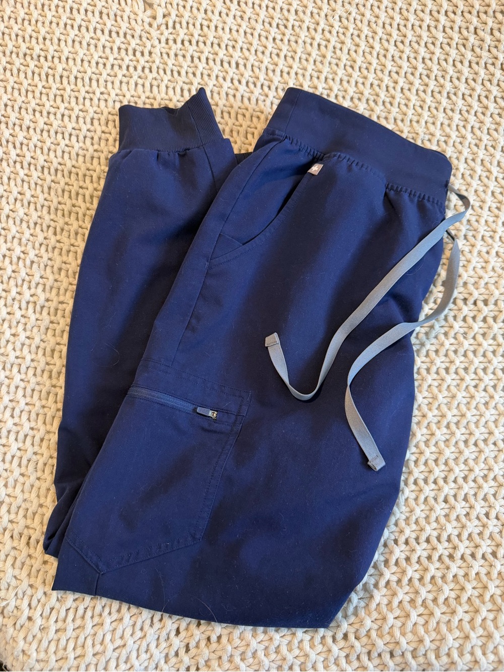 Womens Navy Drawstring Jogger Pants - Figs